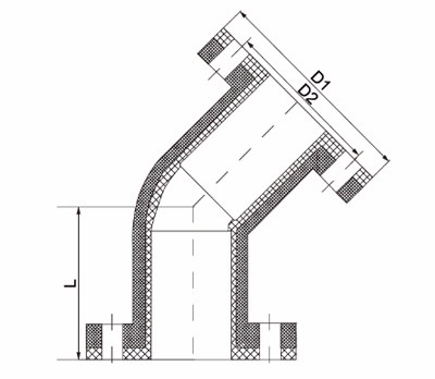 法兰式45°弯头FRPUPVC(图2)